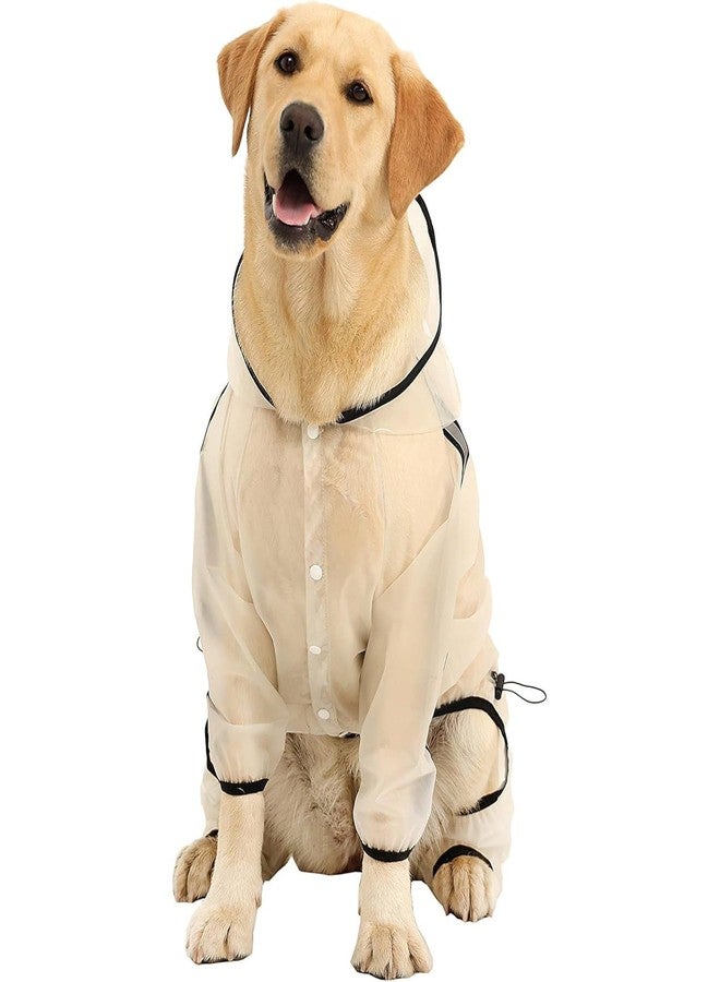 Olsa Dog Raincoat, Dog Hooded Slicker Poncho, 4 Legs Rain Jacket with Reflective Stripe, Transparent Water Proof Resistant Rain Snow Clothes for Small Medium Large - Image 5
